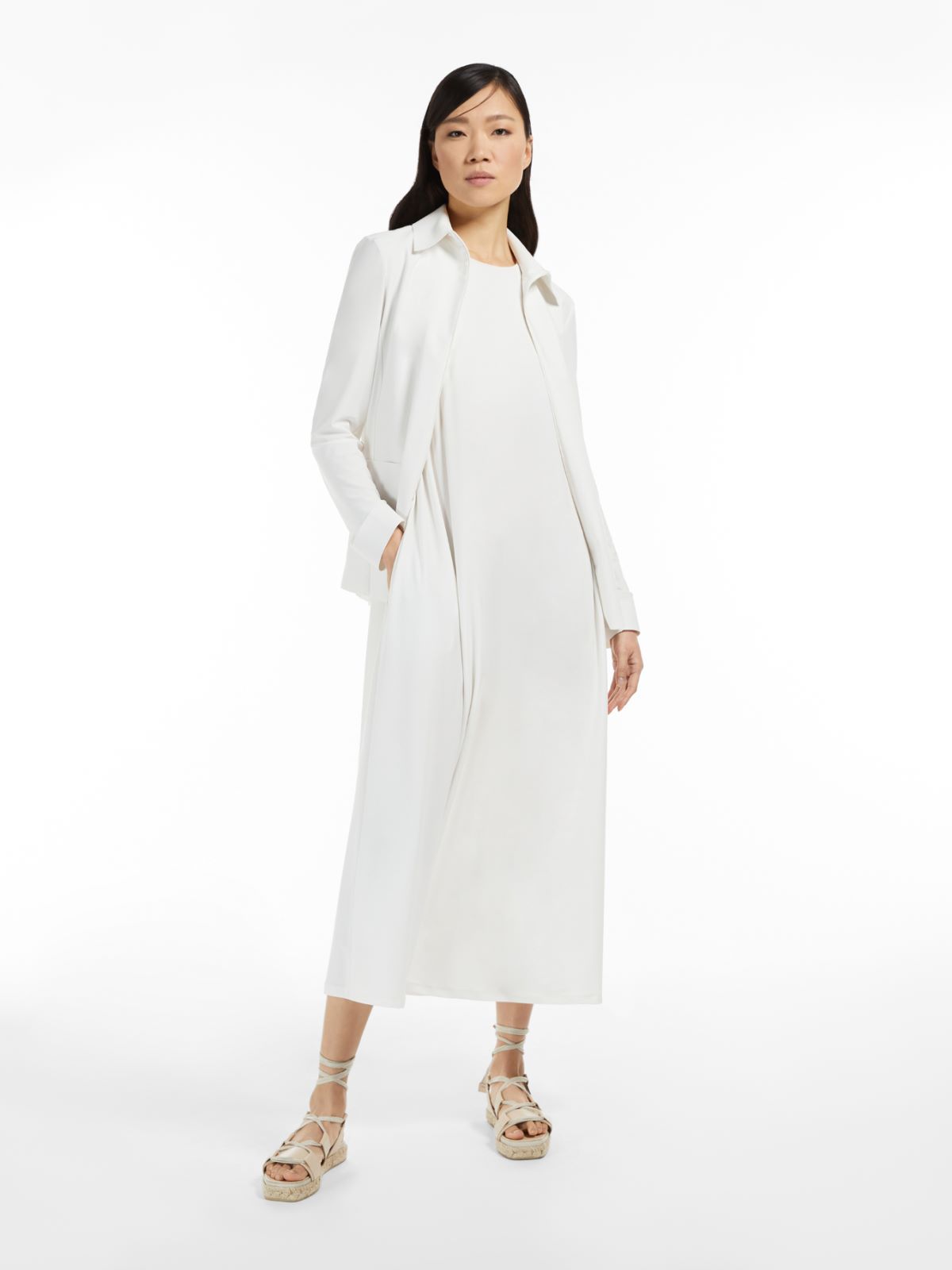 Stretch jersey dress - WHITE - Max Mara
