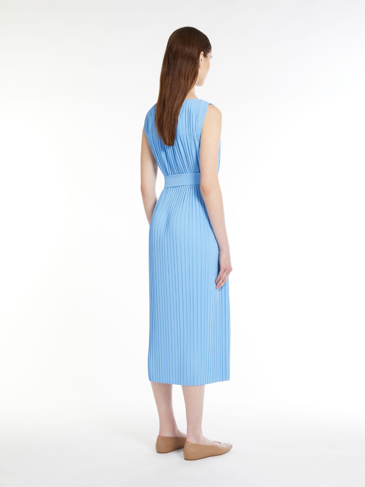 Pleated jersey dress - LIGHT BLUE - Max Mara - 3