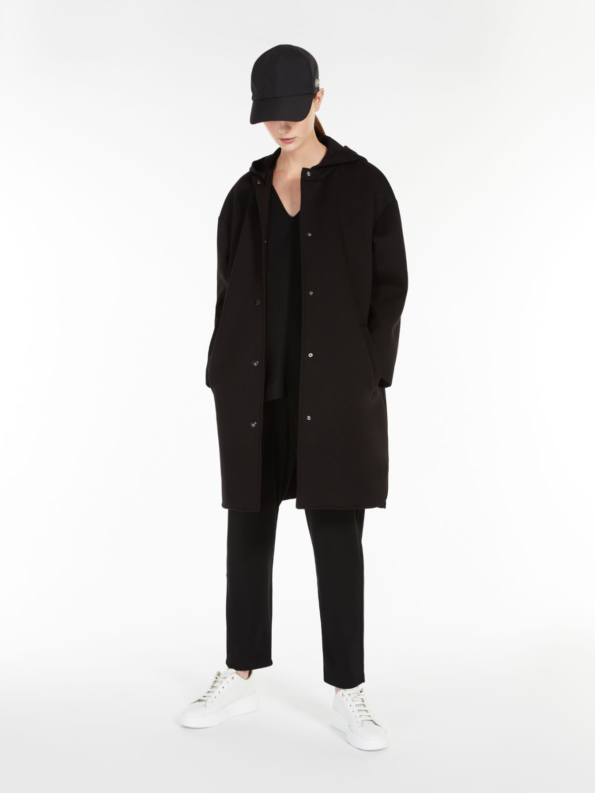 Viscose jersey coat - BLACK - Max Mara