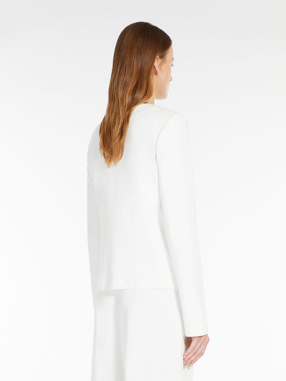 Cotton jersey jacket - WHITE - Max Mara - 3
