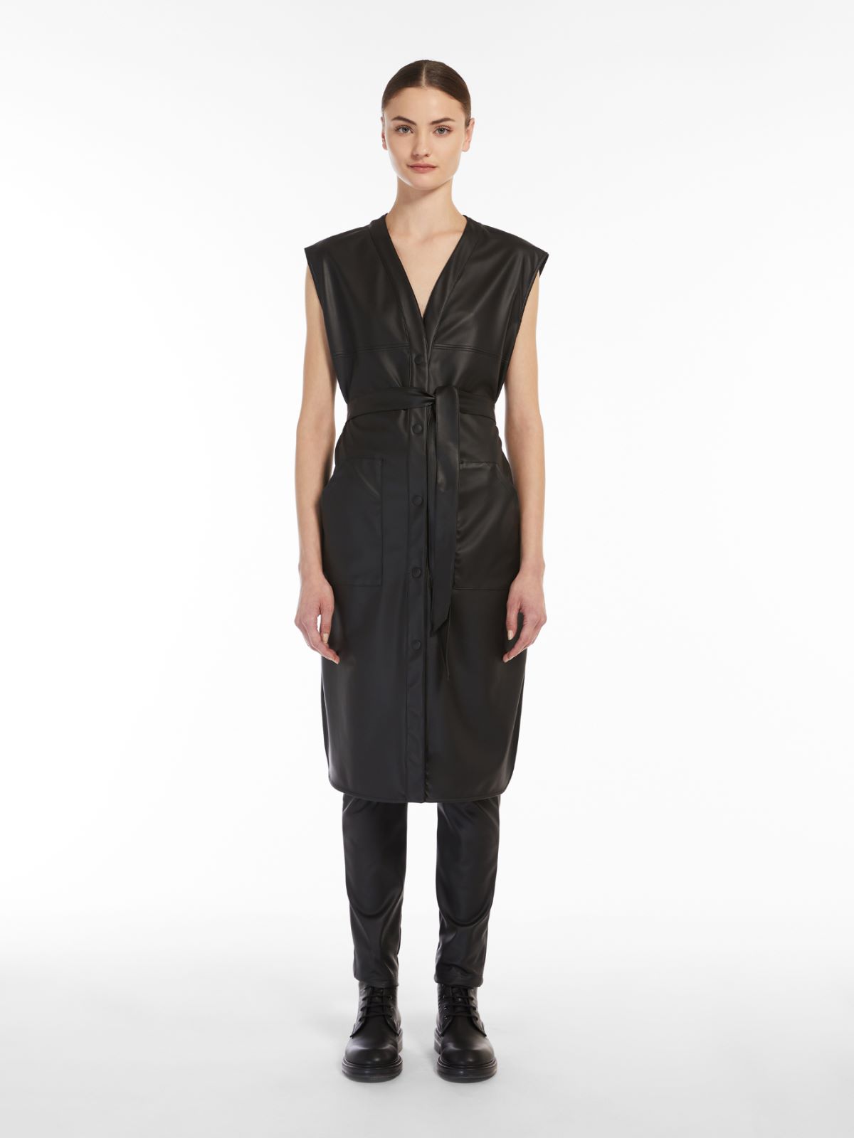Coated jersey gilet - BLACK - Max Mara - 2