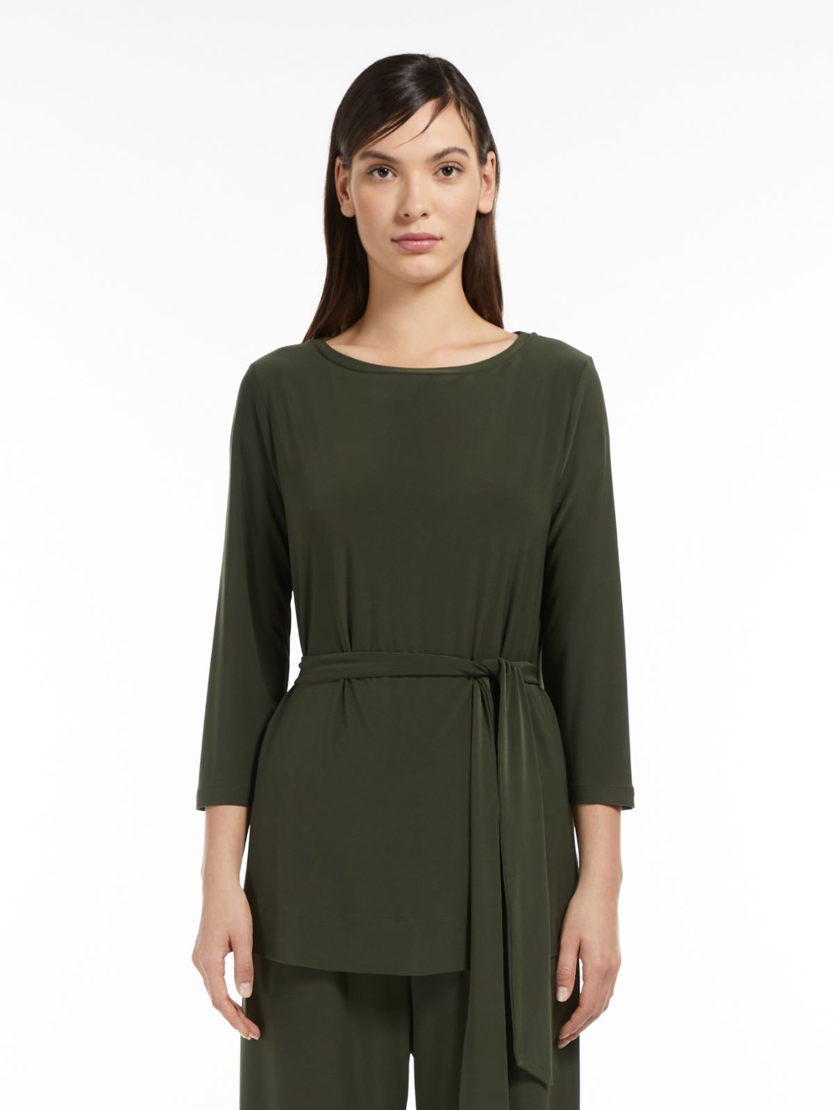 Stretch jersey tunic - OLIVE GREEN - Max Mara - 2