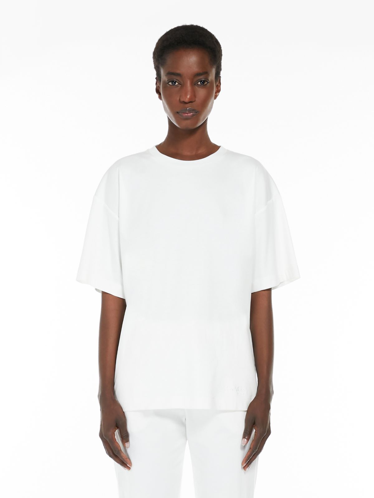 Cotton jersey interlock T-shirt - WHITE - Max Mara - 2