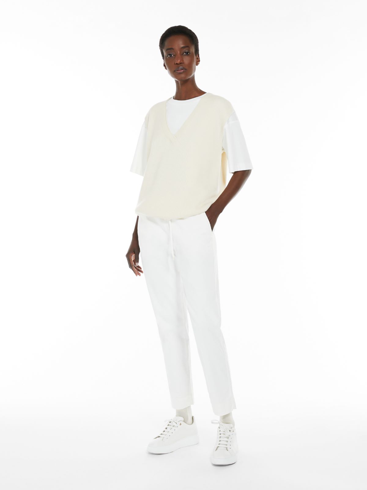 Cotton jersey interlock T-shirt - WHITE - Max Mara