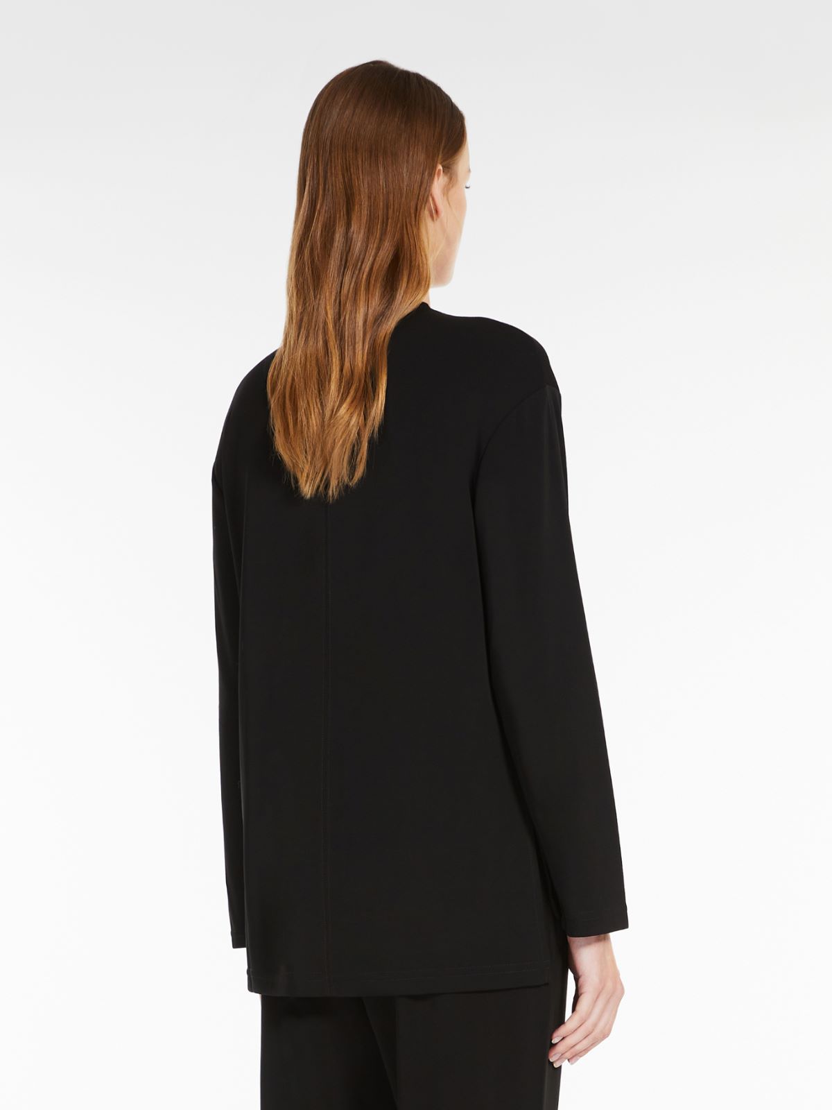 Viscose crepe jersey tunic - BLACK - Max Mara - 3