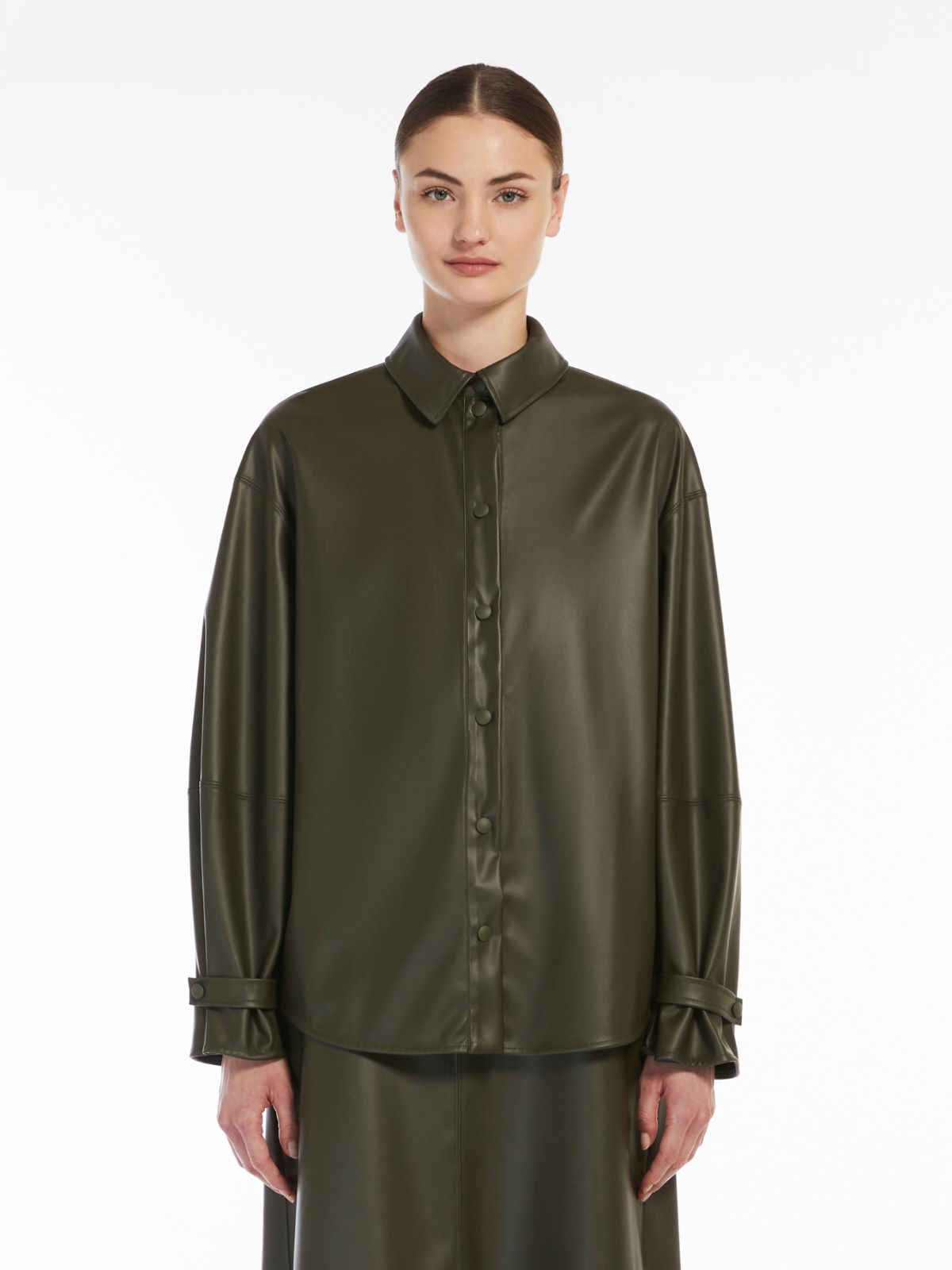Coated jersey shirt - OLIVE GREEN - Max Mara - 2