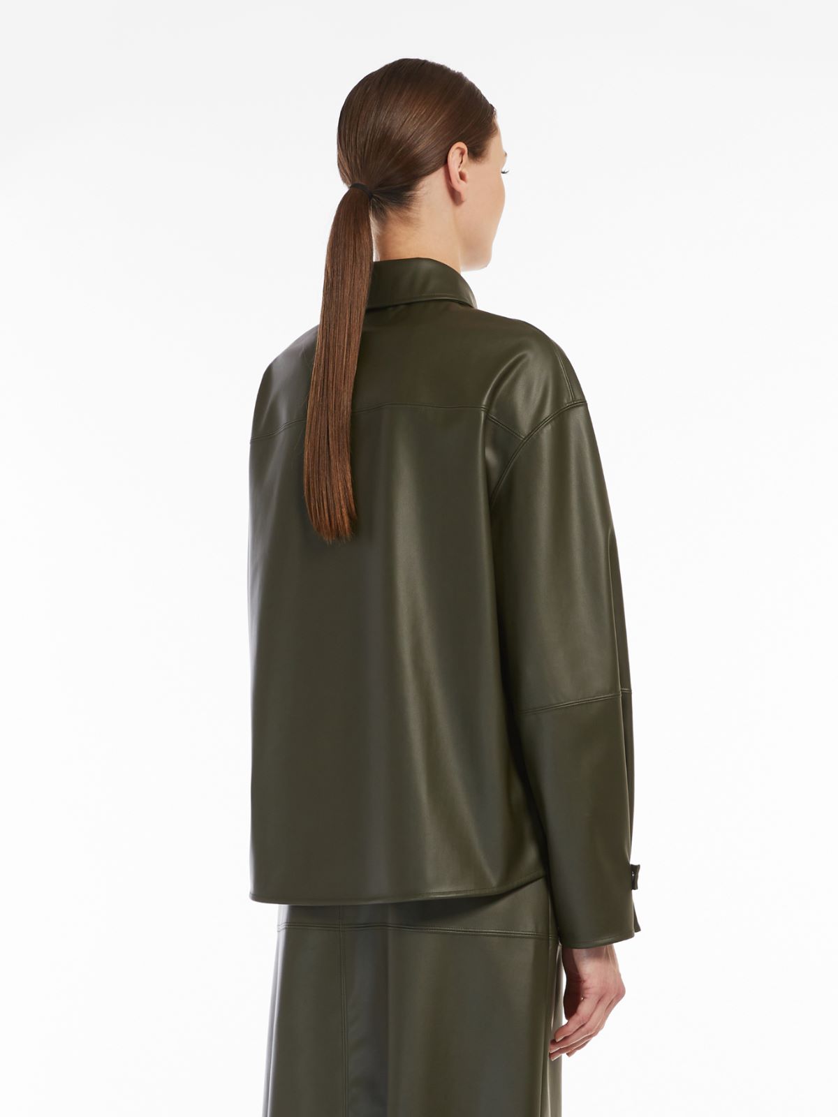 Coated jersey shirt - OLIVE GREEN - Max Mara - 3