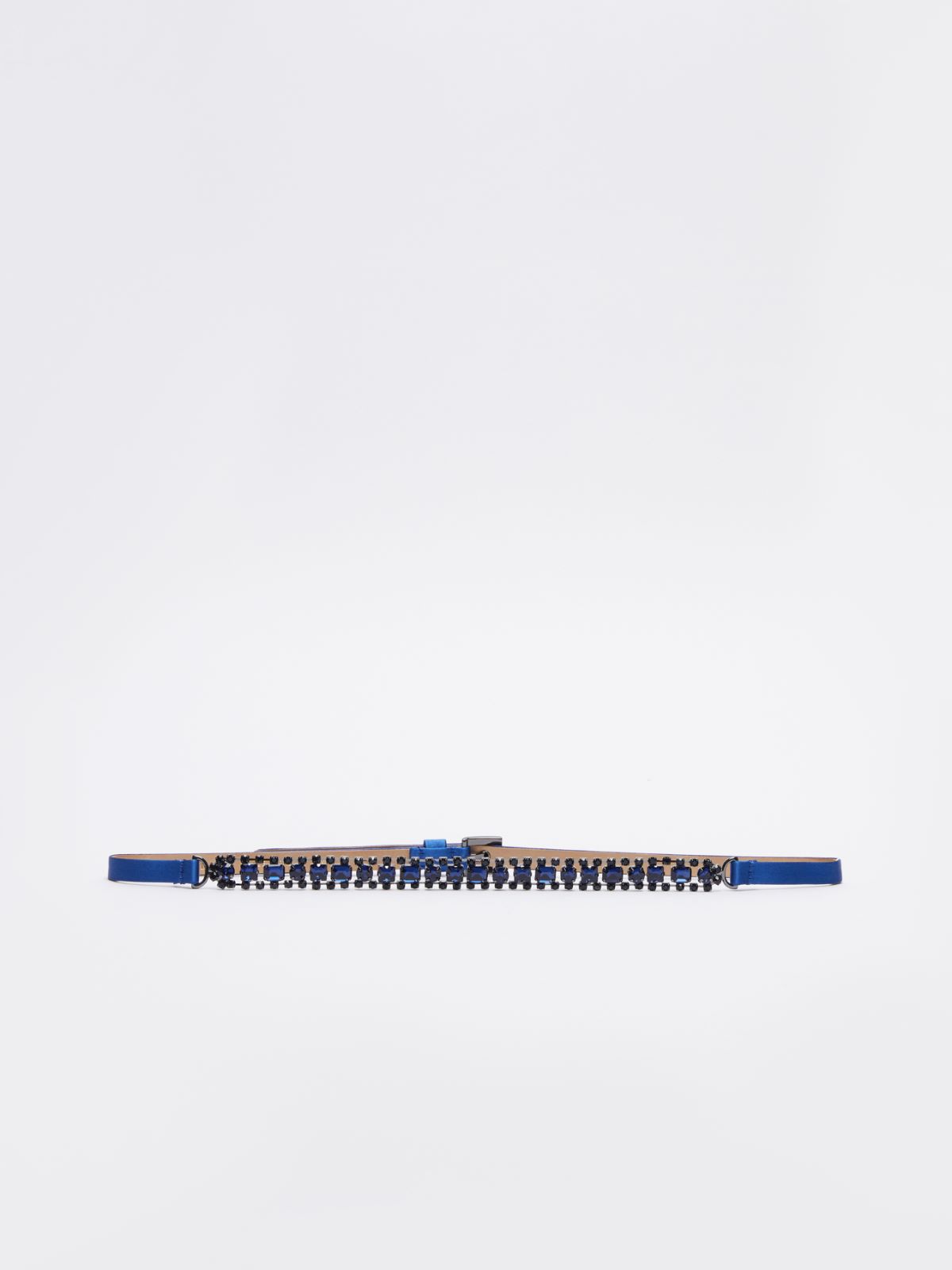 Viscose and silk satin belt - CORNFLOWER BLUE - Max Mara - 2