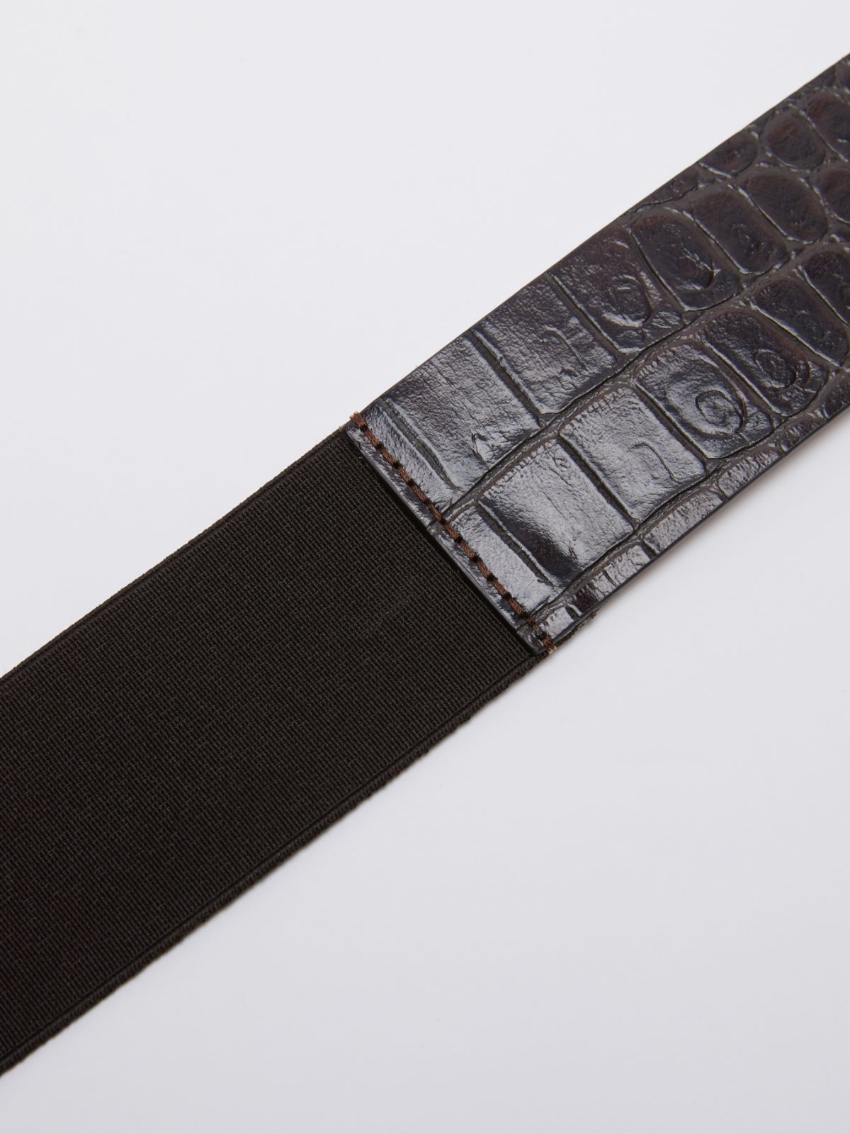 Crocodile-print leather belt - CHOCOLATE - Max Mara - 3