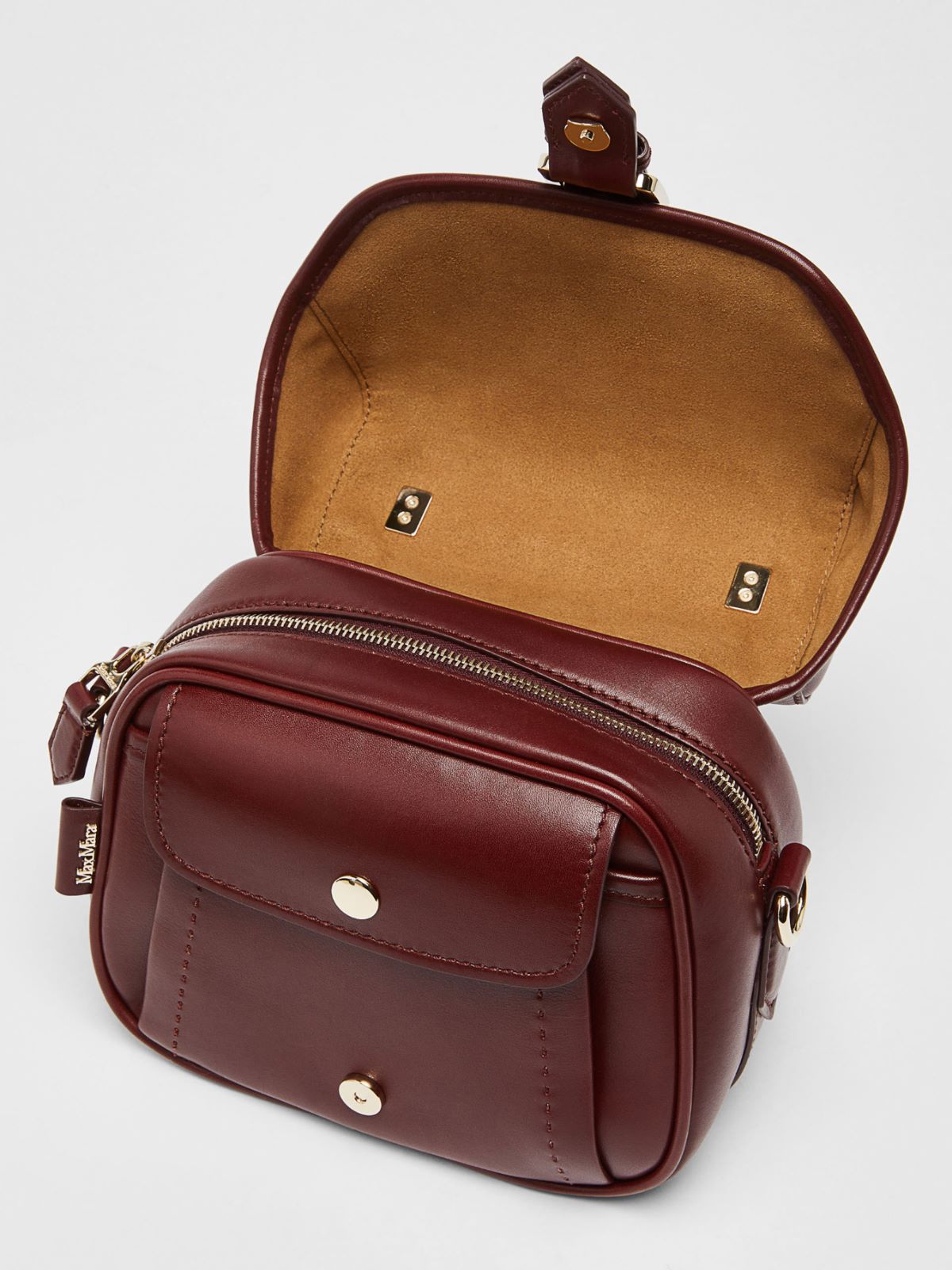 Leather messenger bag - BORDEAUX - Max Mara - 4
