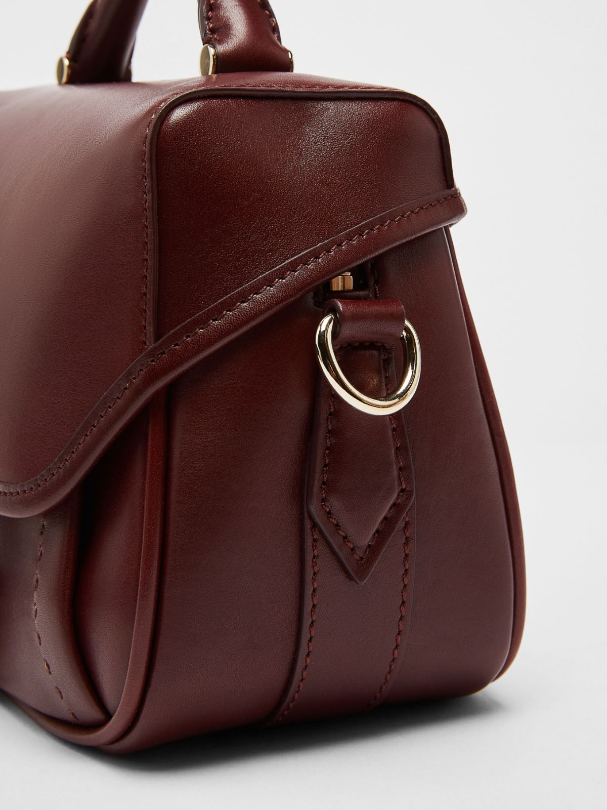 Leather messenger bag - BORDEAUX - Max Mara - 5