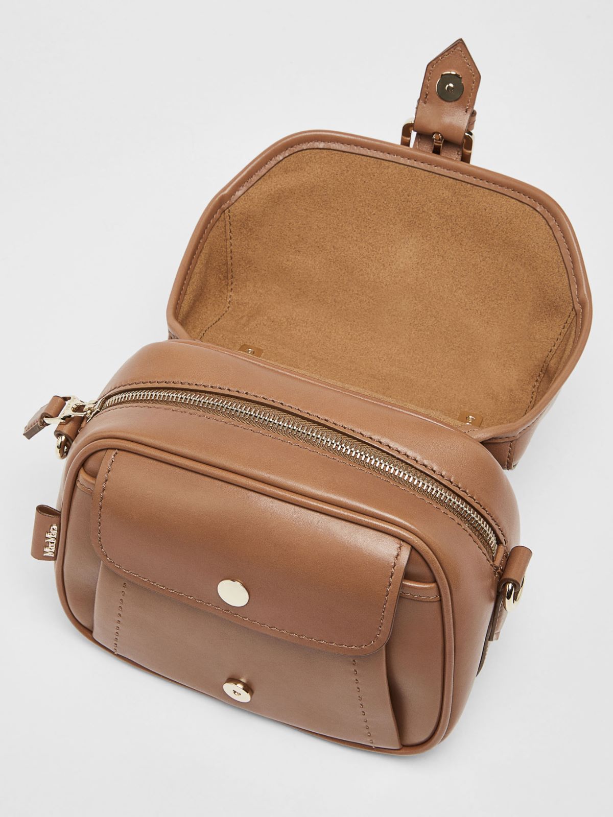 Leather messenger bag - CAMEL - Max Mara - 4