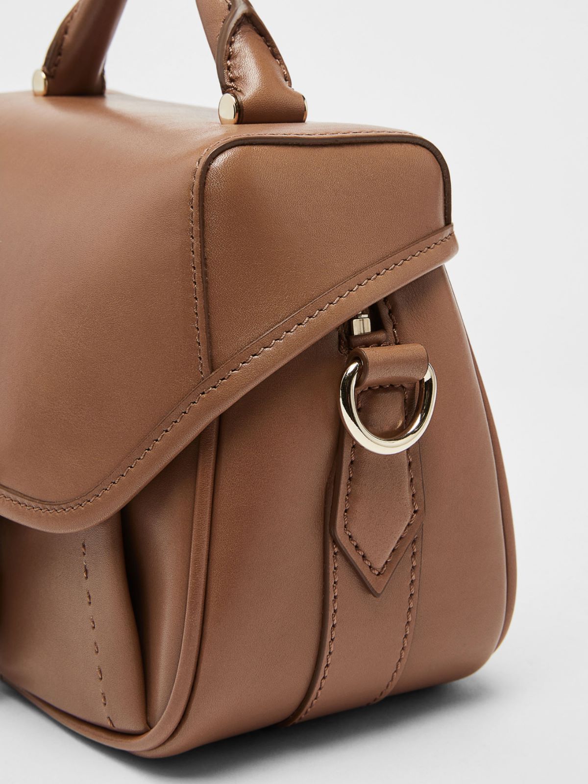 Leather messenger bag - CAMEL - Max Mara - 5