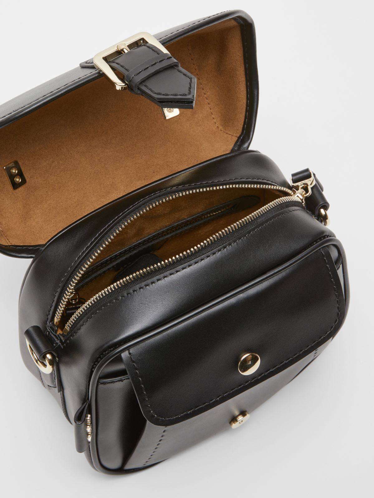 Leather messenger bag - BLACK - Max Mara - 4