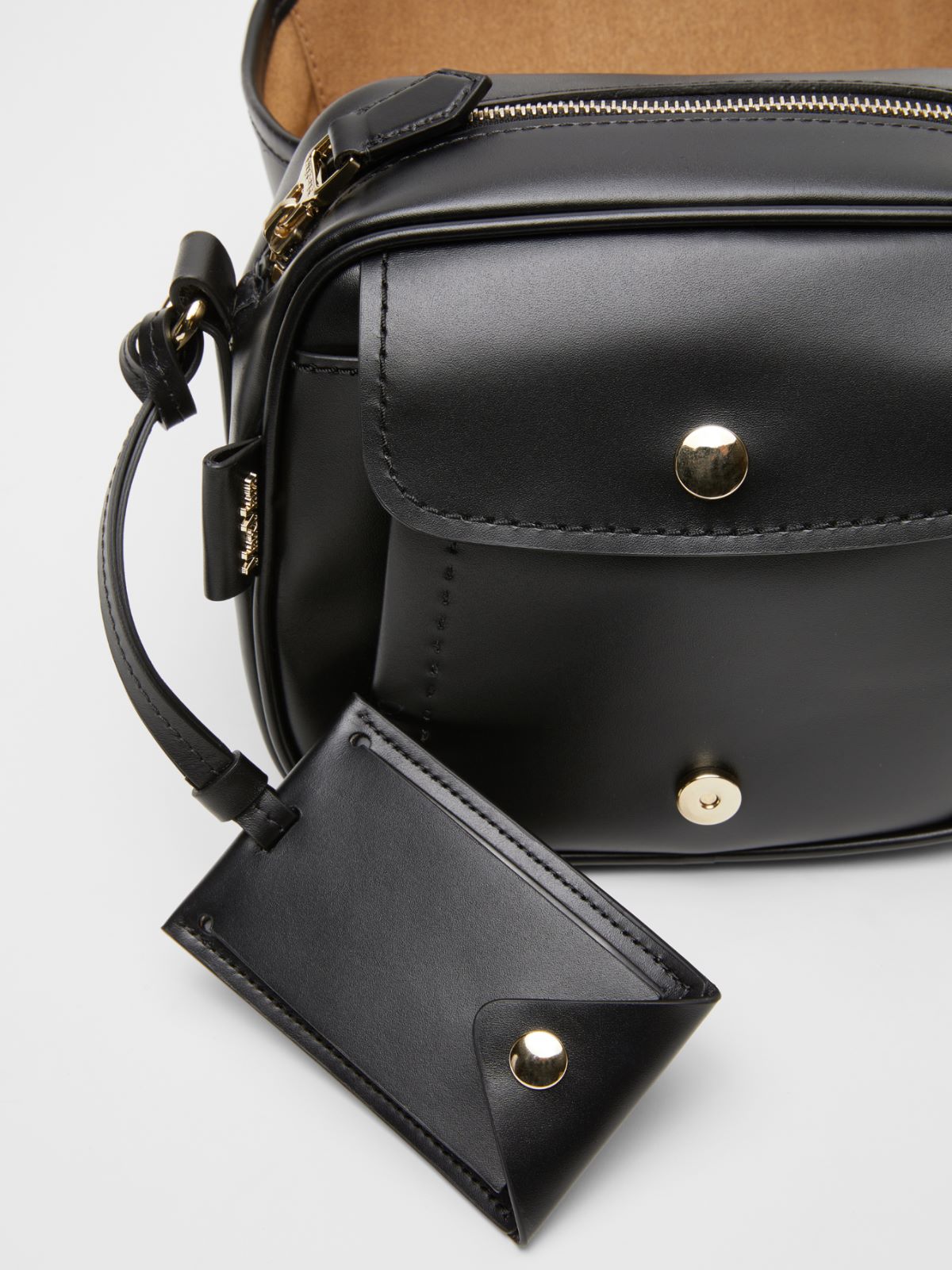 Leather messenger bag - BLACK - Max Mara - 5