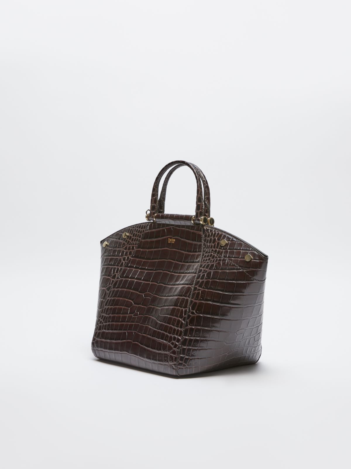 Mittelgroße Tasche Anita mit Kroko-Print - SCHOKOLADE - Max Mara - 2