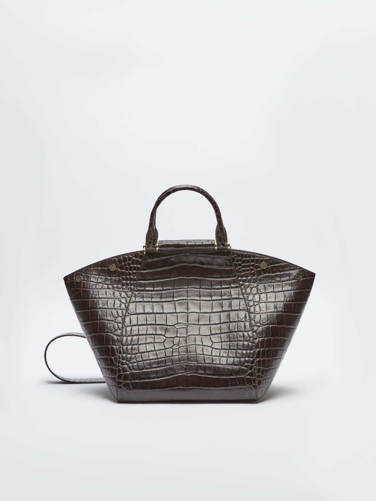 Mittelgroße Tasche Anita mit Kroko-Print - SCHOKOLADE - Max Mara - 3