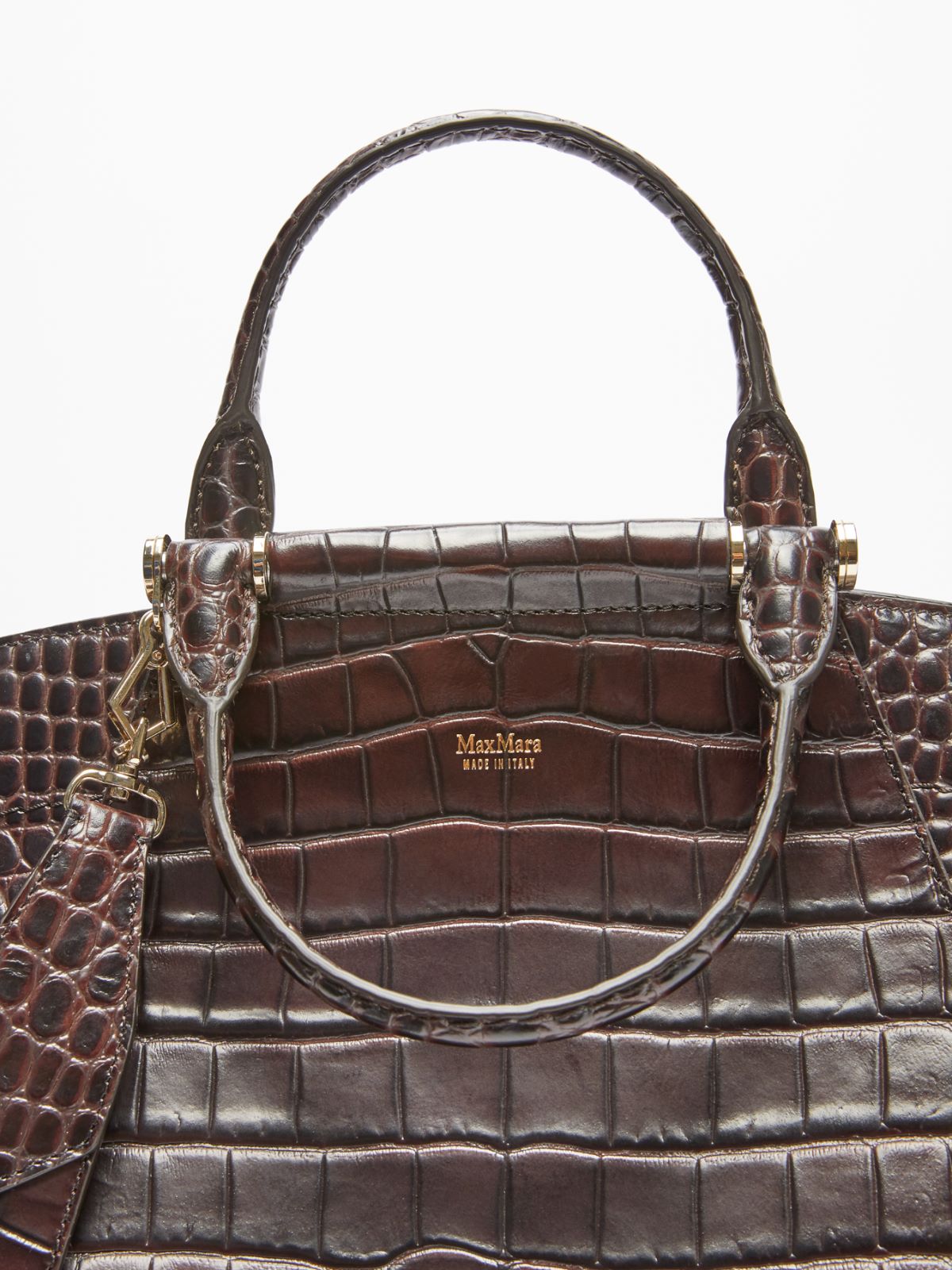 Mittelgroße Tasche Anita mit Kroko-Print - SCHOKOLADE - Max Mara - 4