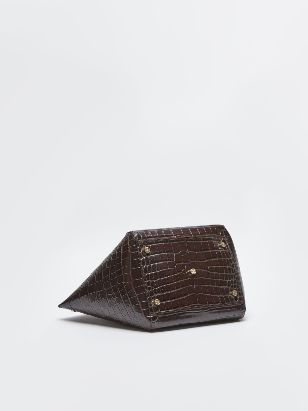 Mittelgroße Tasche Anita mit Kroko-Print - SCHOKOLADE - Max Mara - 6