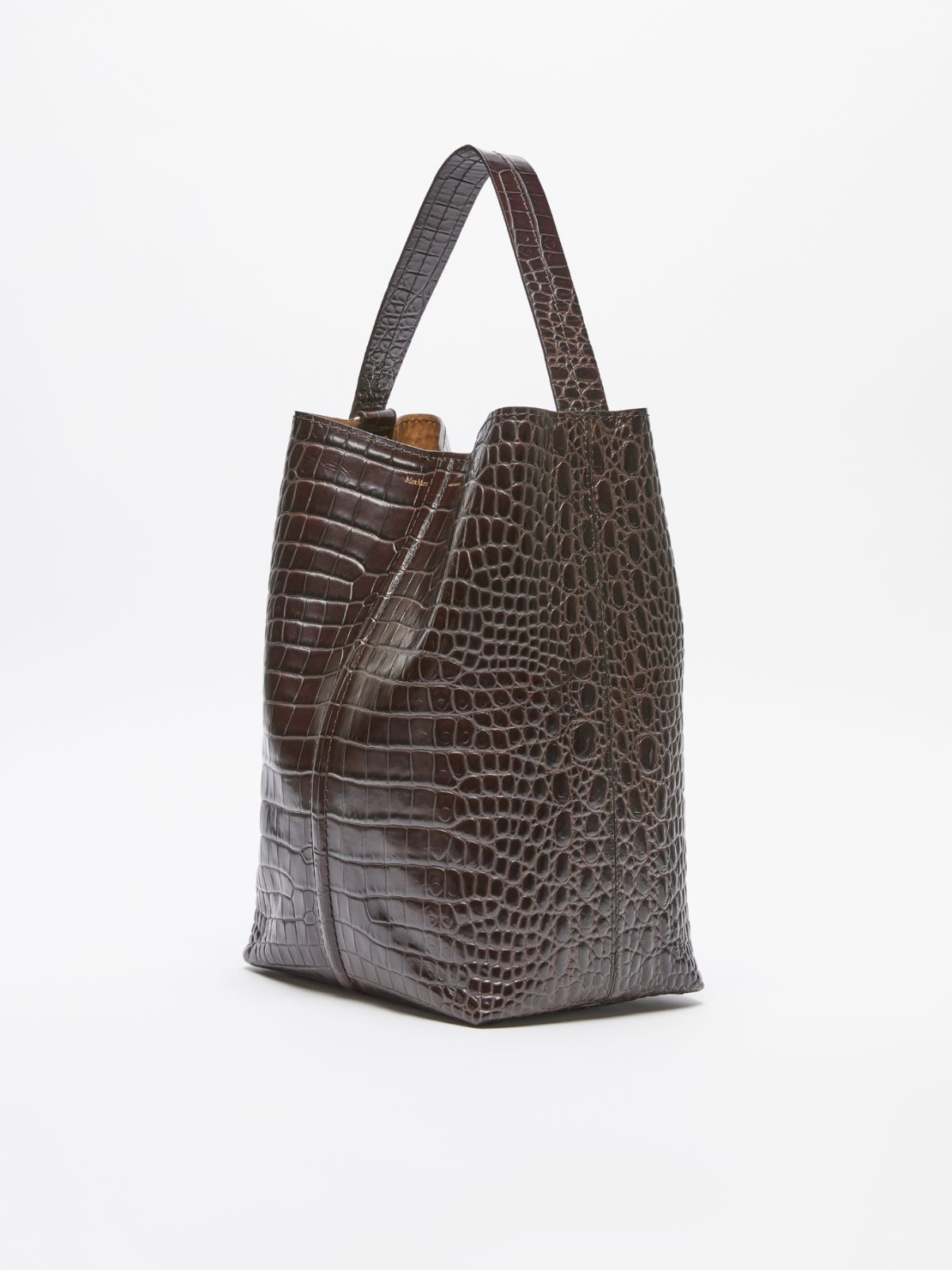 Crocodile-print Bucket bag - CHOCOLATE - Max Mara - 2