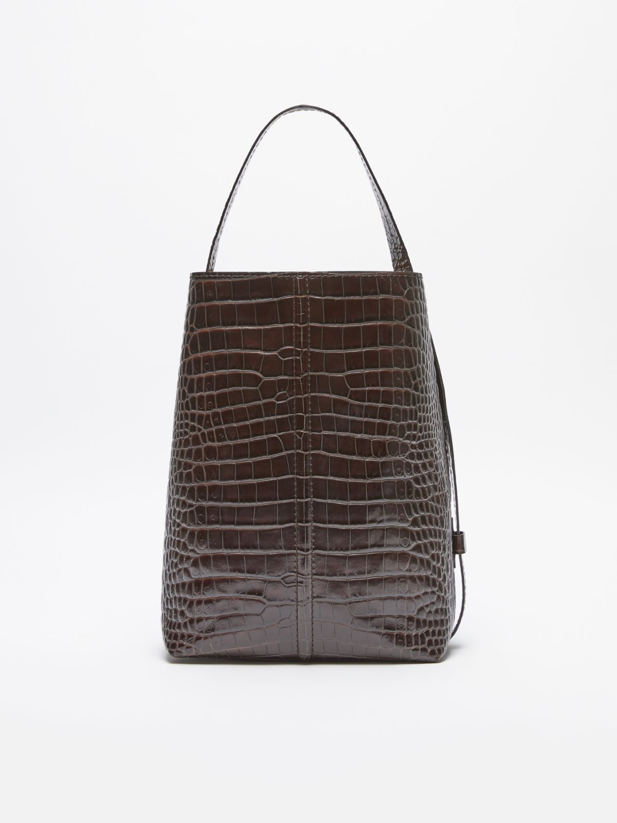Crocodile-print Bucket bag - CHOCOLATE - Max Mara - 3