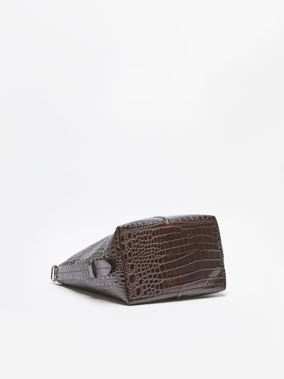Crocodile-print Bucket bag - CHOCOLATE - Max Mara - 6