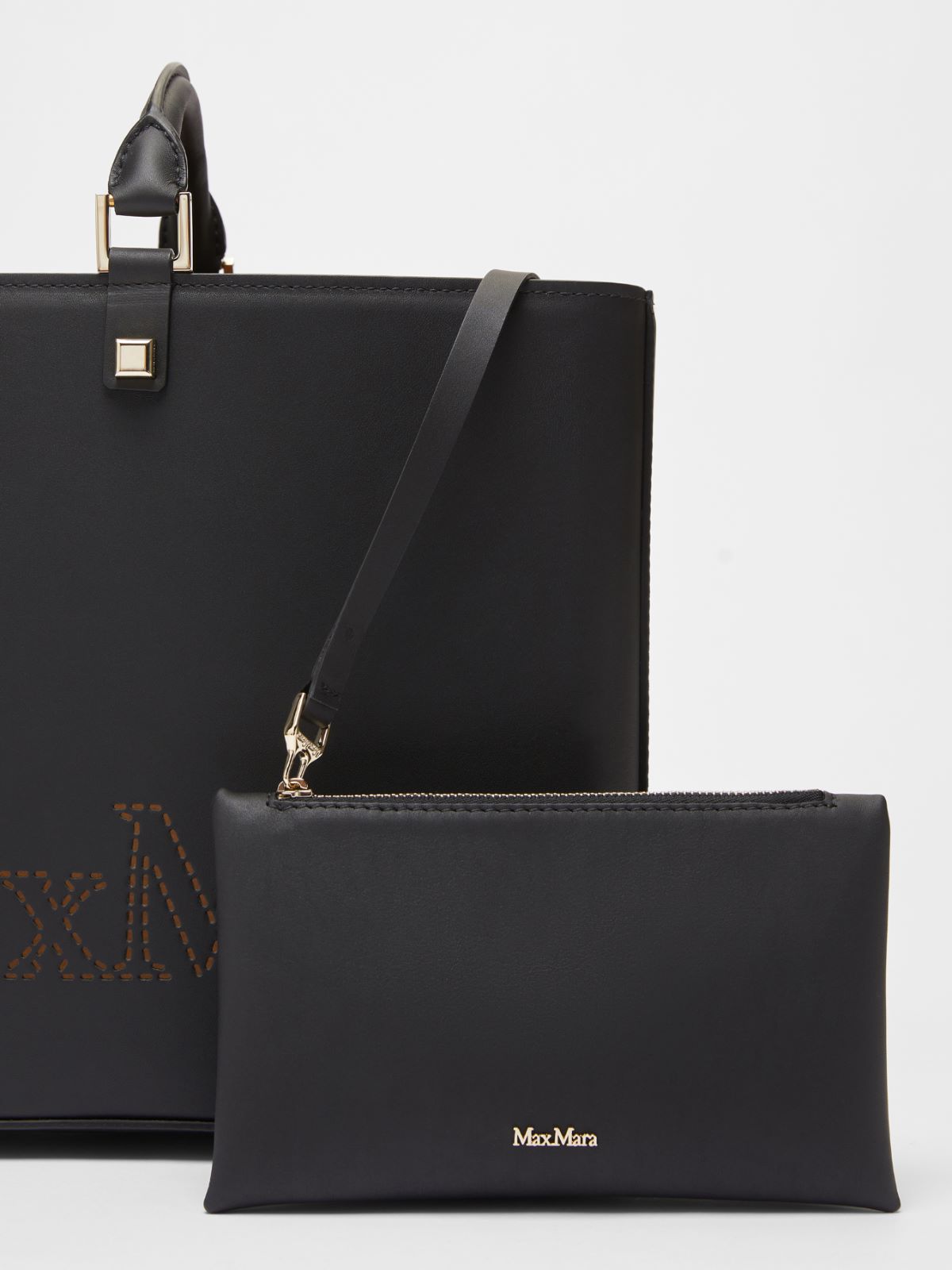 Shopping bag in pelle - NERO - Max Mara - 4