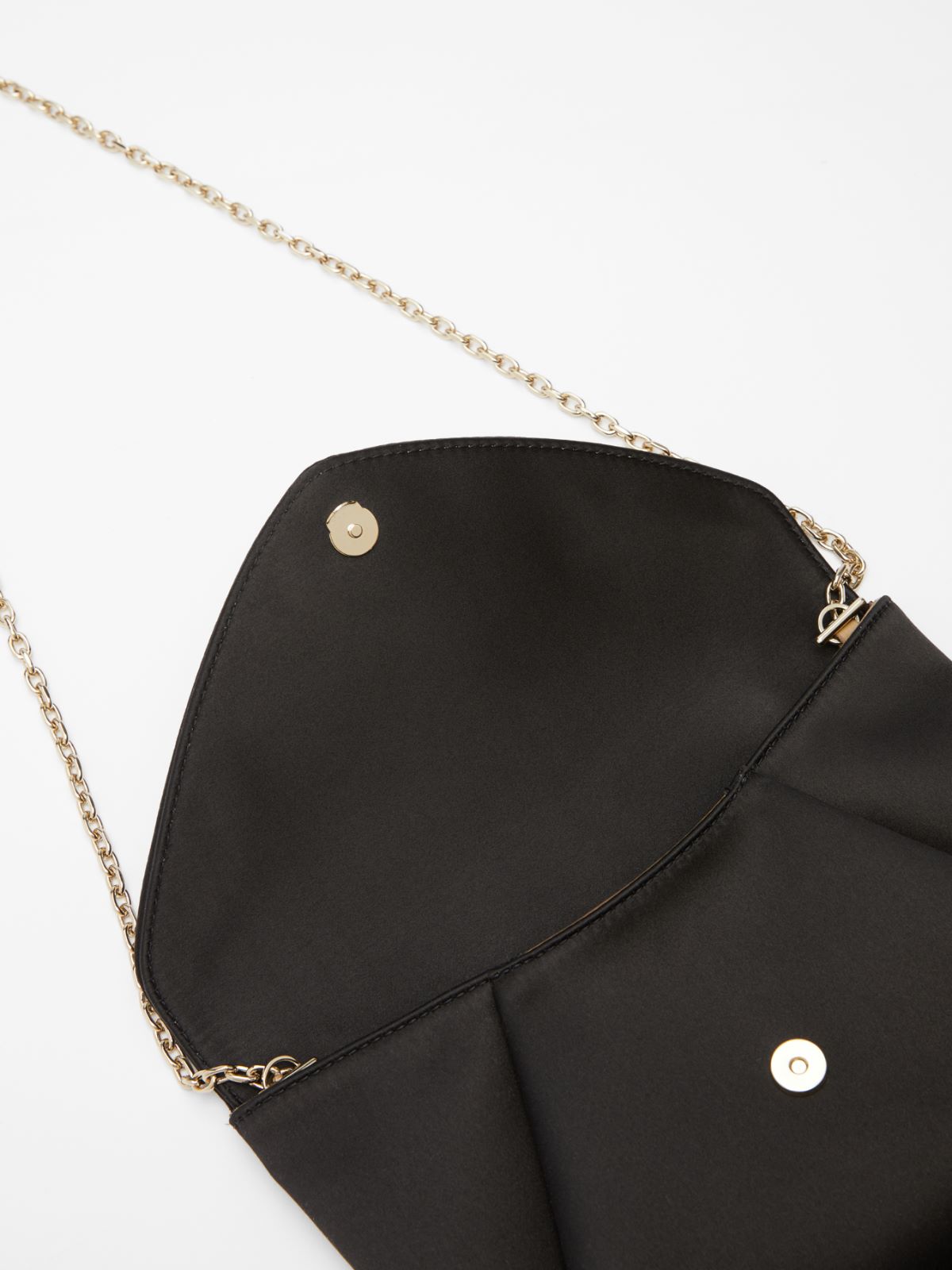 Viscose and silk satin clutch bag - BLACK - Max Mara - 4
