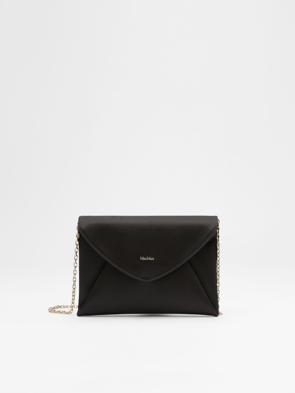 Viscose and silk satin clutch bag - BLACK - Max Mara