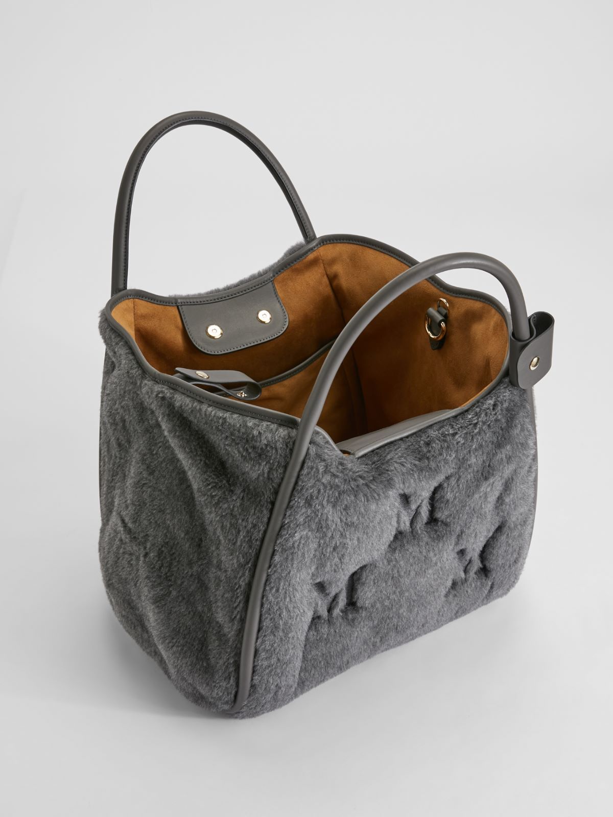 Teddy fabric bag - DARK GREY - Max Mara - 5