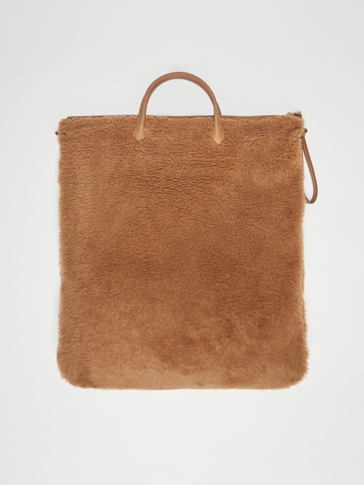 Teddy and deerskin fabric briefcase - CAMEL - Max Mara - 2