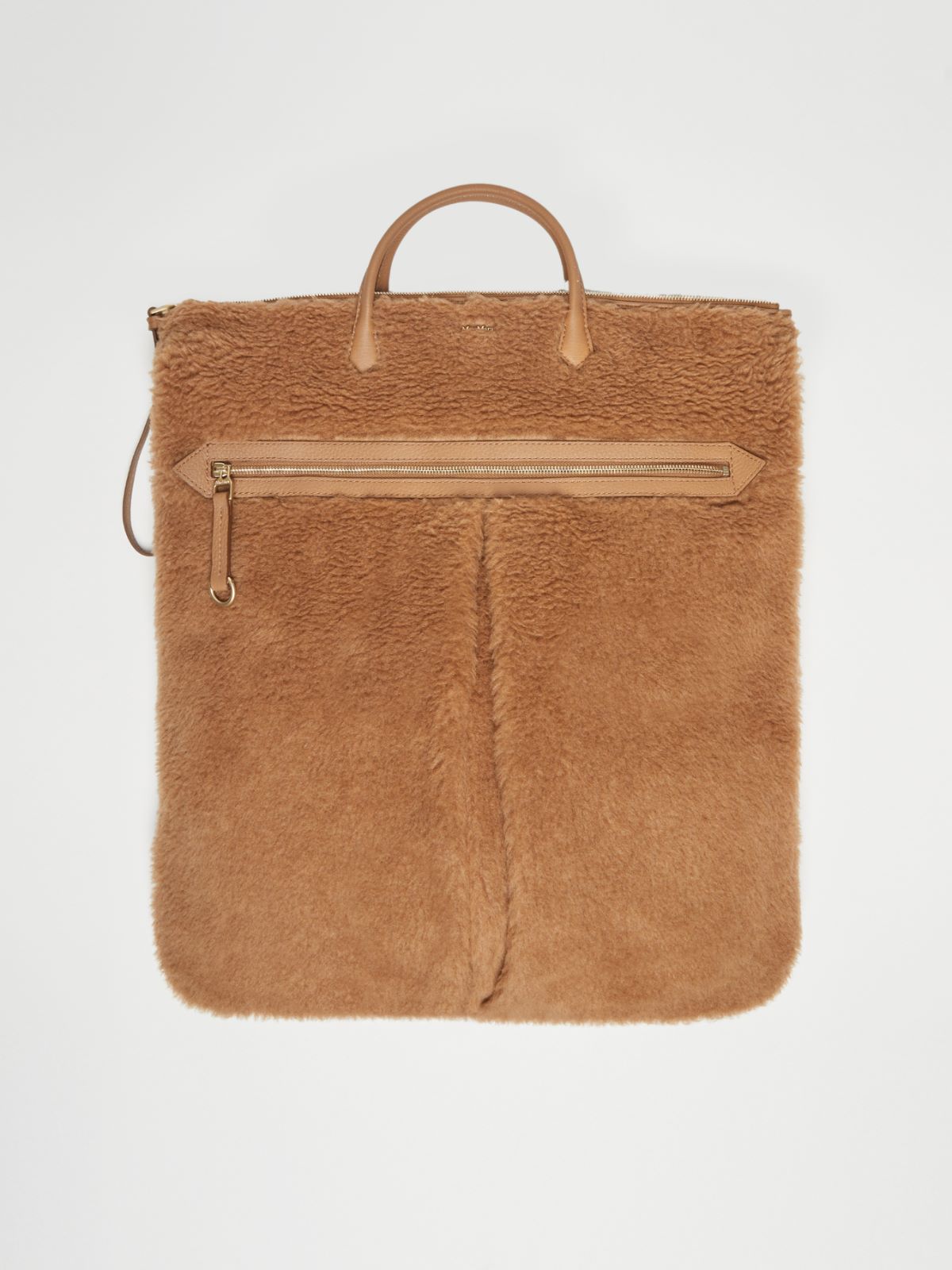 Teddy and deerskin fabric briefcase - CAMEL - Max Mara