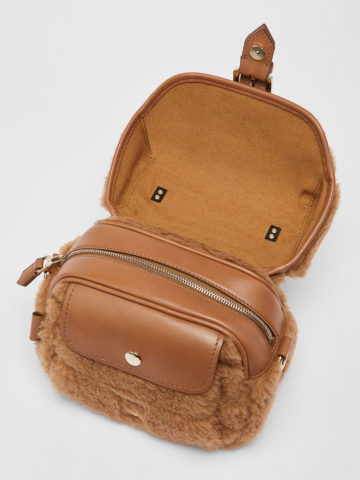 Messenger bag in Teddy fabric - CAMEL - Max Mara - 4
