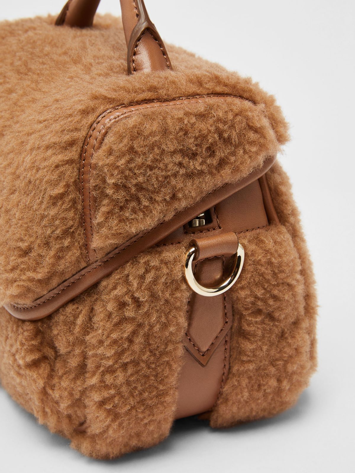 Messenger bag in Teddy fabric - CAMEL - Max Mara - 5