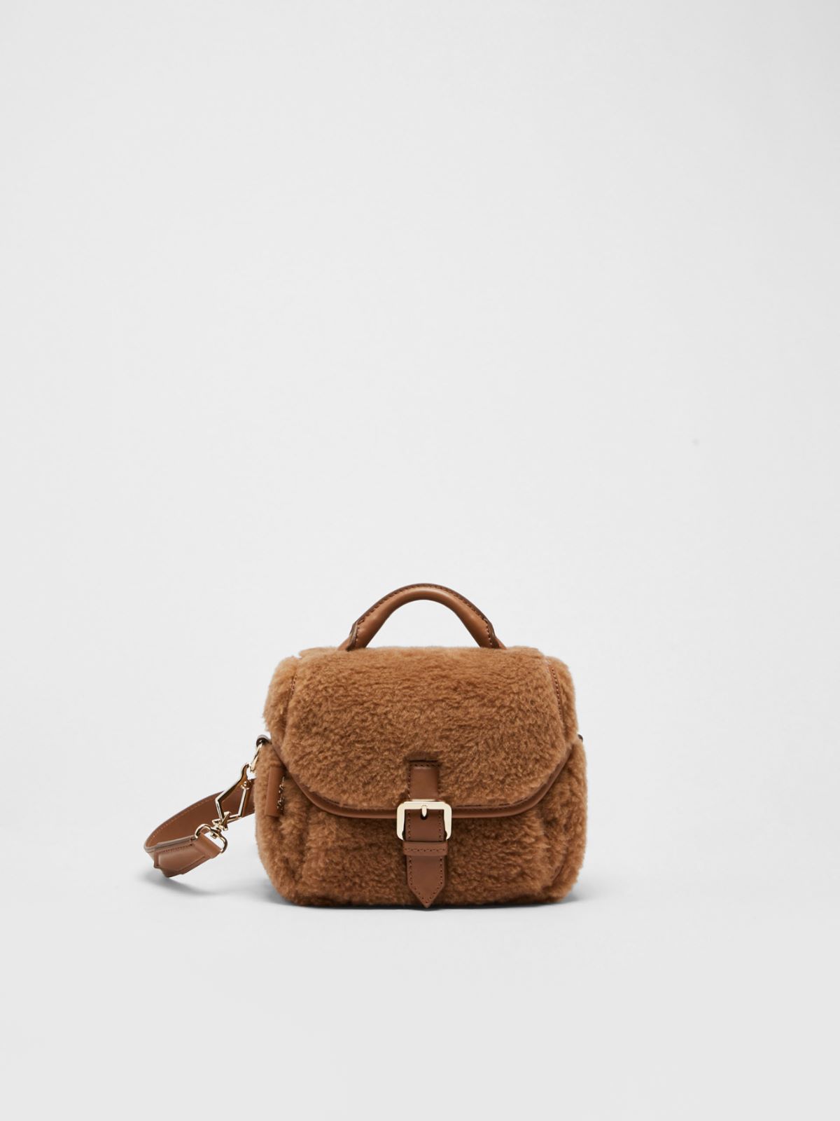 Messenger bag in Teddy fabric - CAMEL - Max Mara