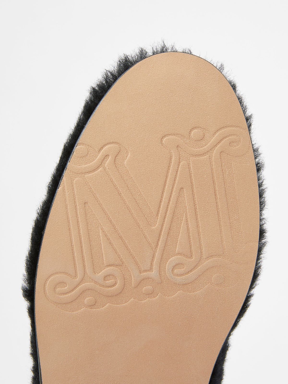 Teddy fabric slippers - BLACK - Max Mara - 5