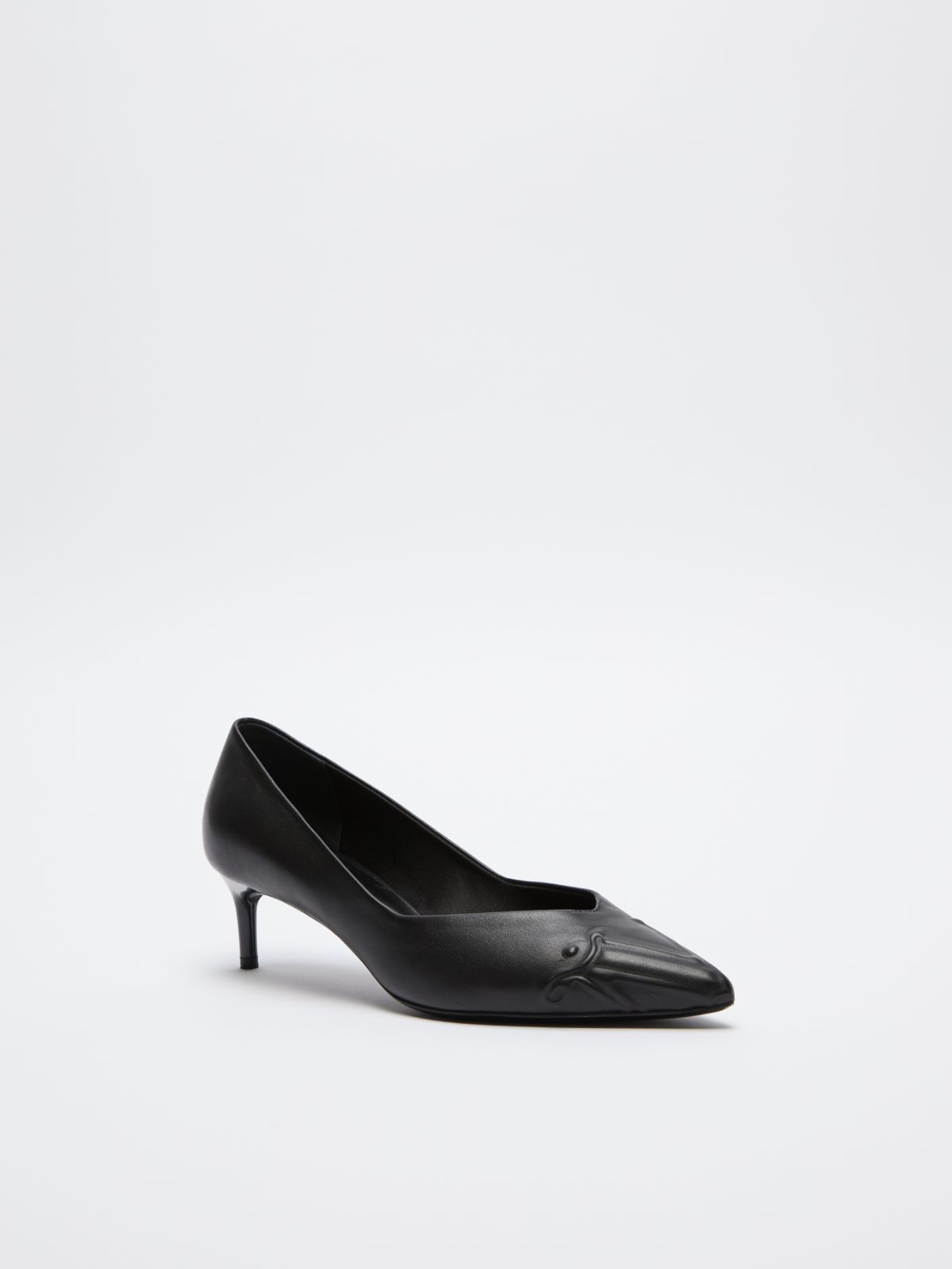 Leather court shoes - BLACK - Max Mara - 2