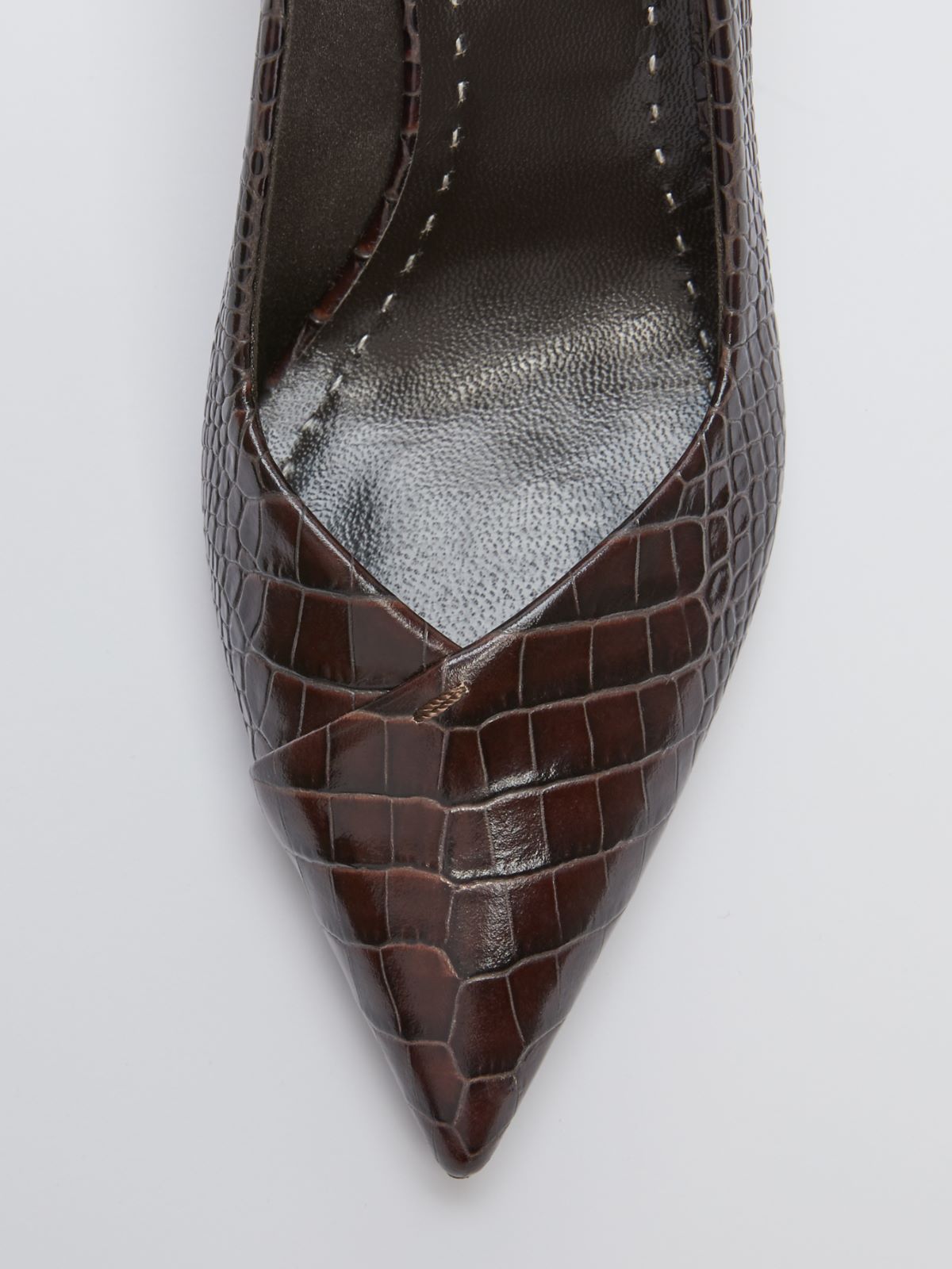 Crocodile-print court shoes - CHOCOLATE - Max Mara - 6