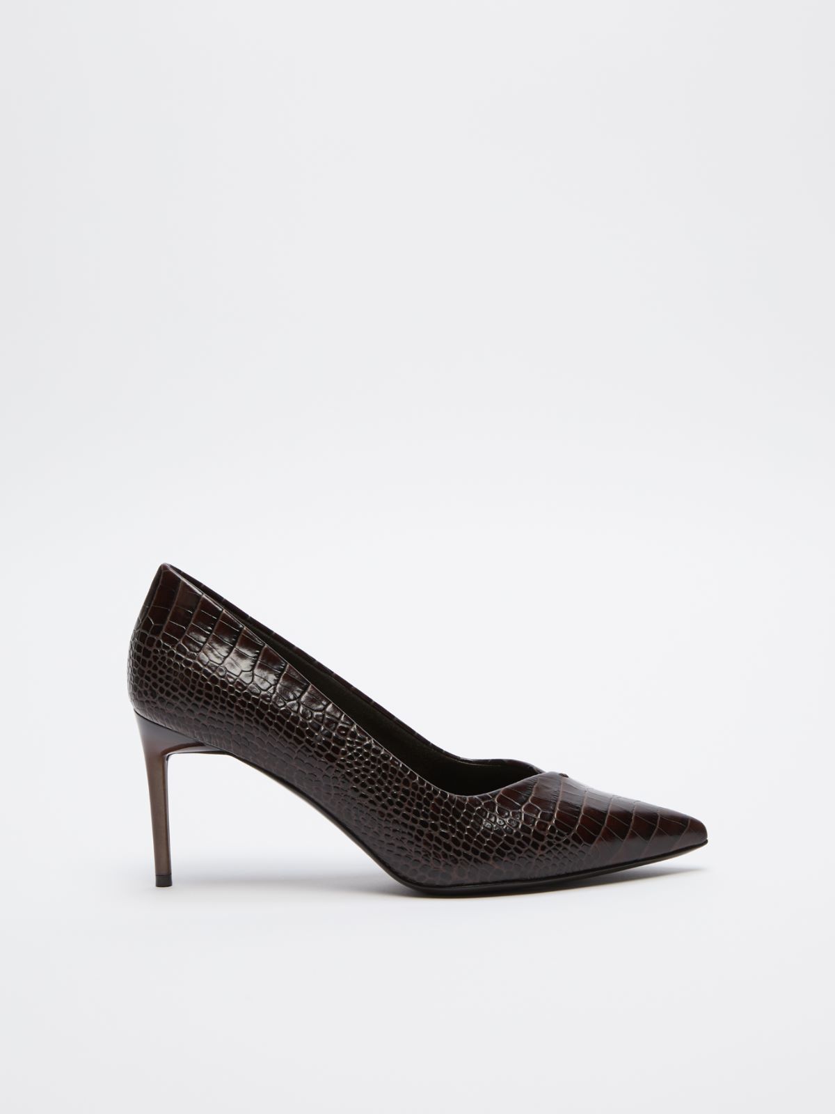 Crocodile-print court shoes - CHOCOLATE - Max Mara