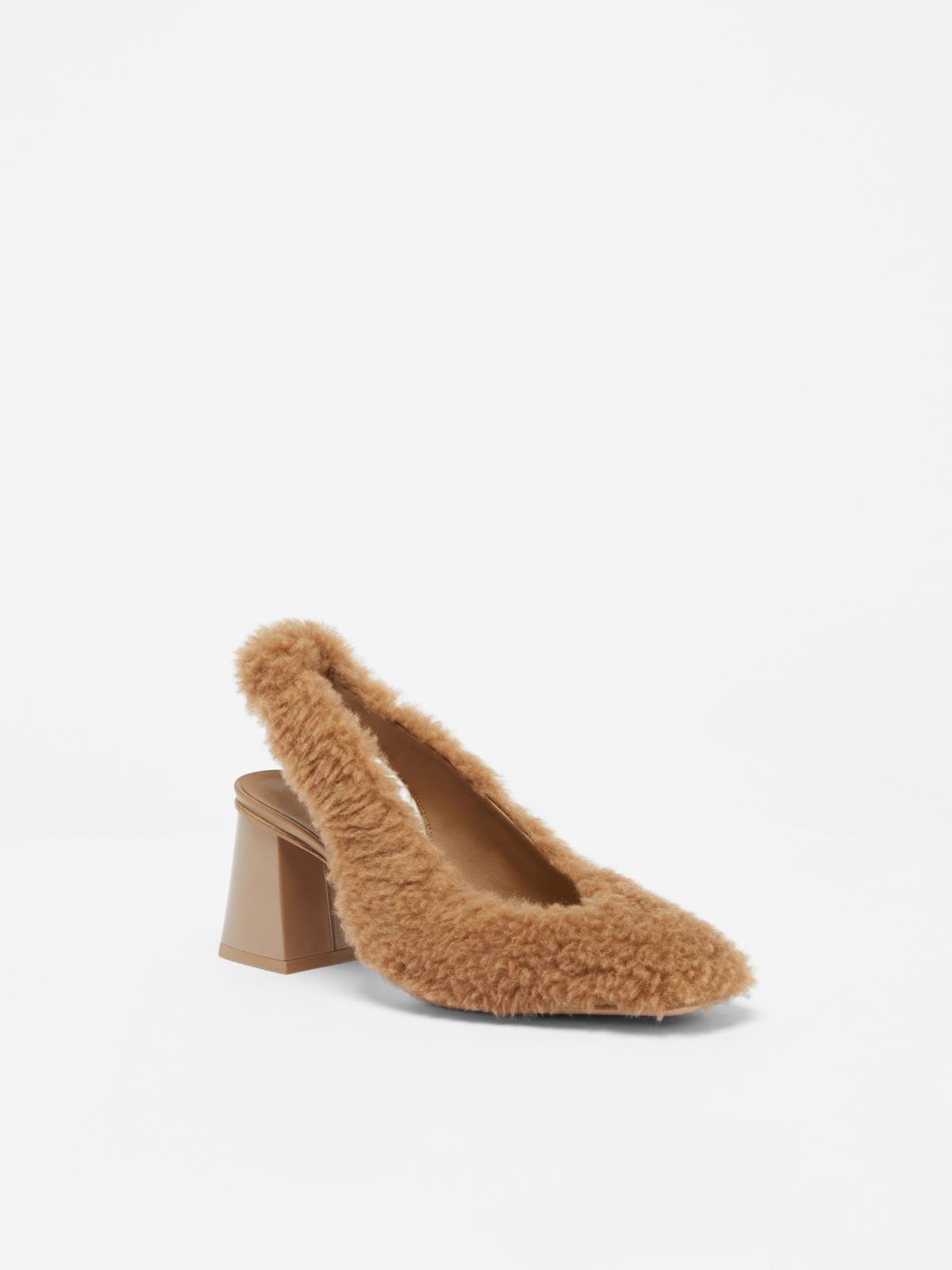Teddy fabric slingbacks - CAMEL - Max Mara - 2