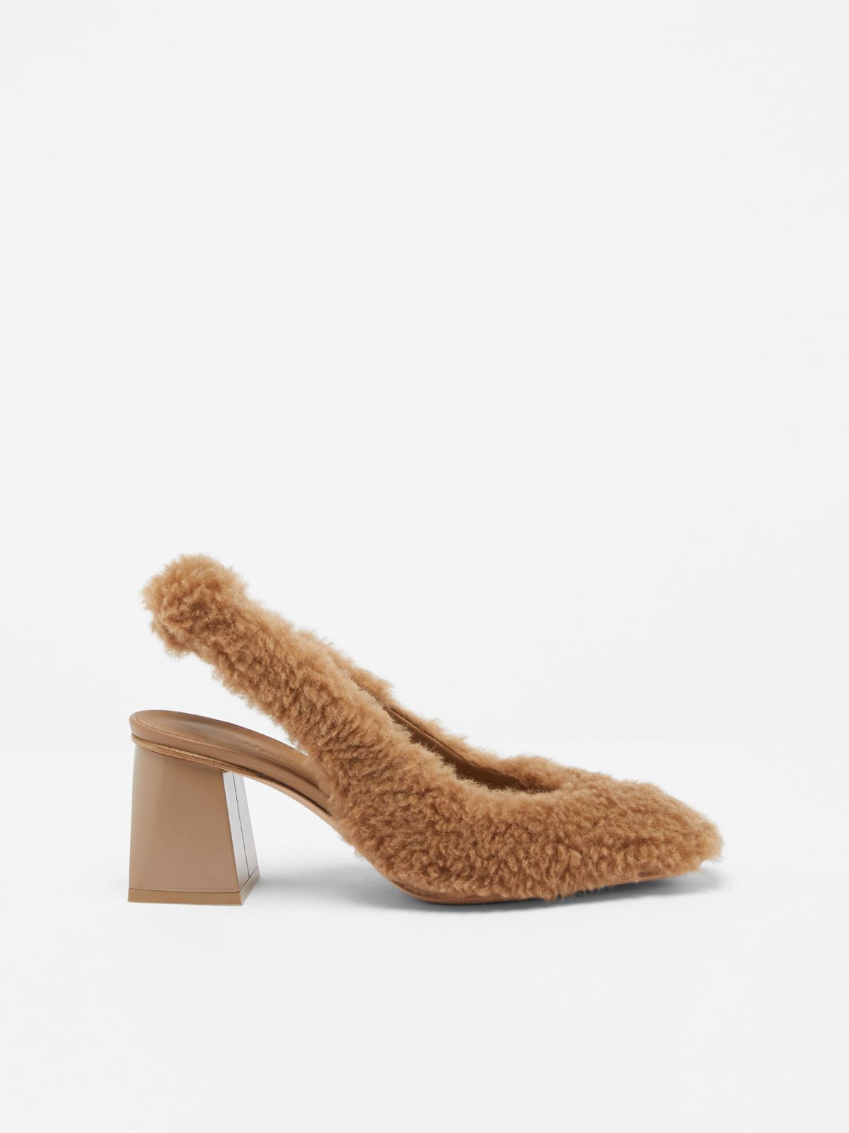 Teddy fabric slingbacks - CAMEL - Max Mara