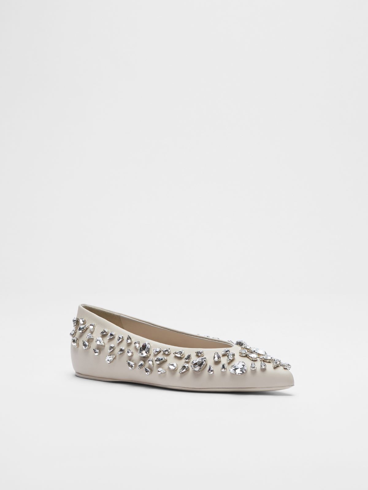 Nappa leather and crystal ballet flats - VANILLA - Max Mara - 2