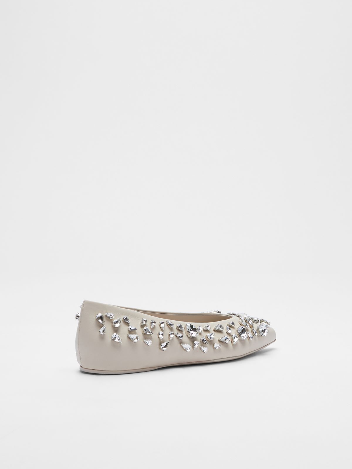 Nappa leather and crystal ballet flats - VANILLA - Max Mara - 3