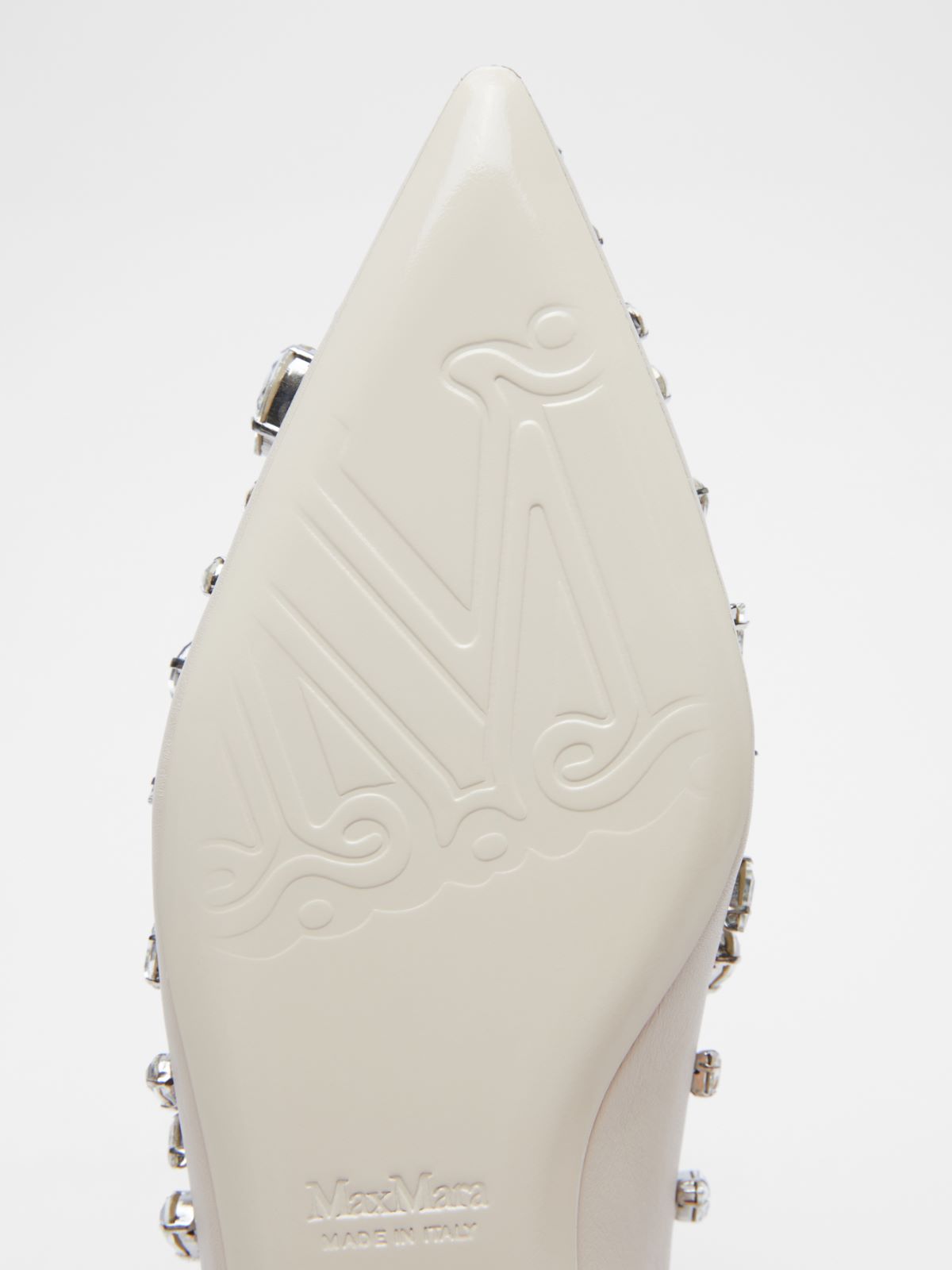 Nappa leather and crystal ballet flats - VANILLA - Max Mara - 5