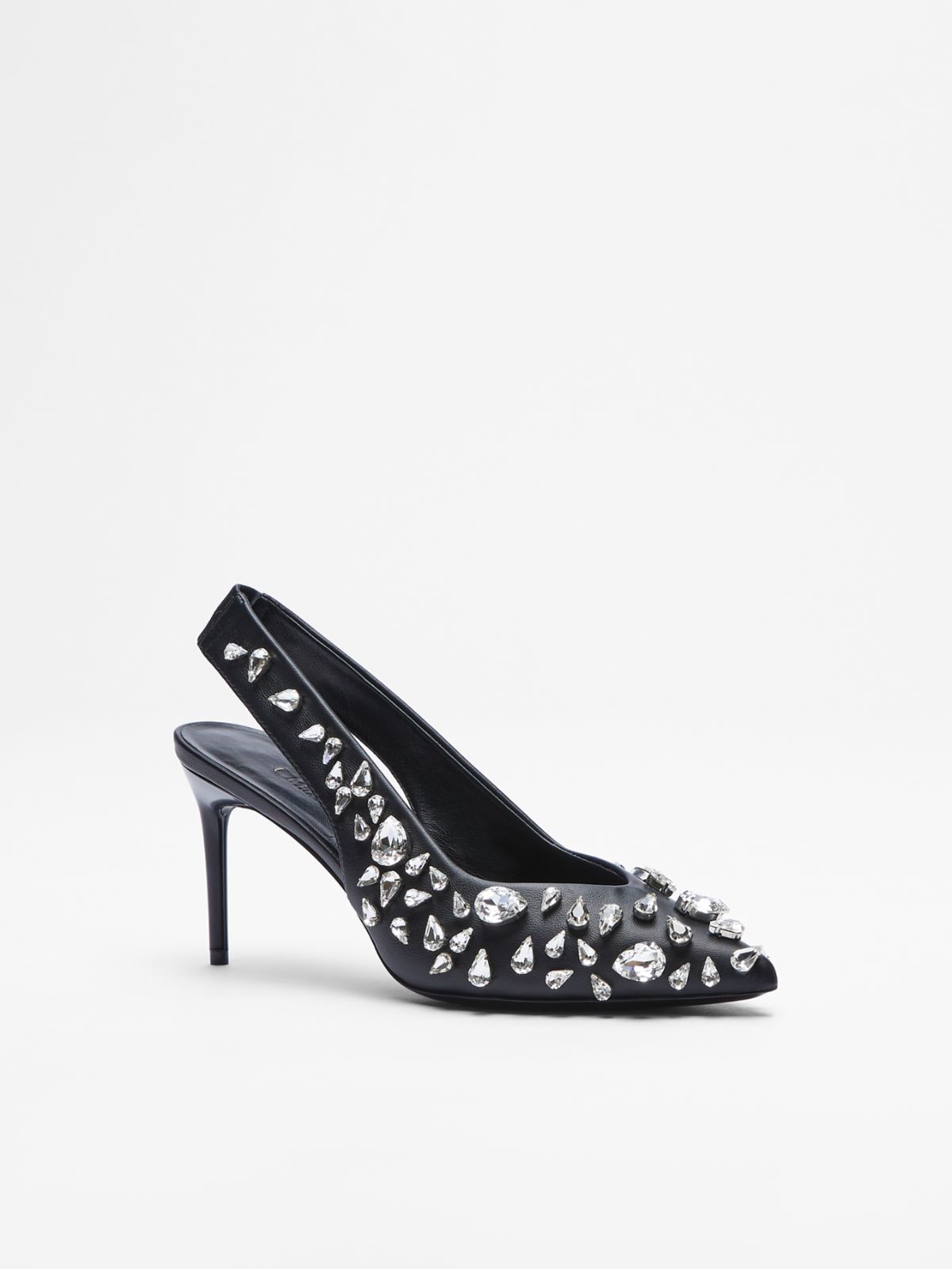 Nappa leather and crystal slingbacks - BLACK - Max Mara - 2
