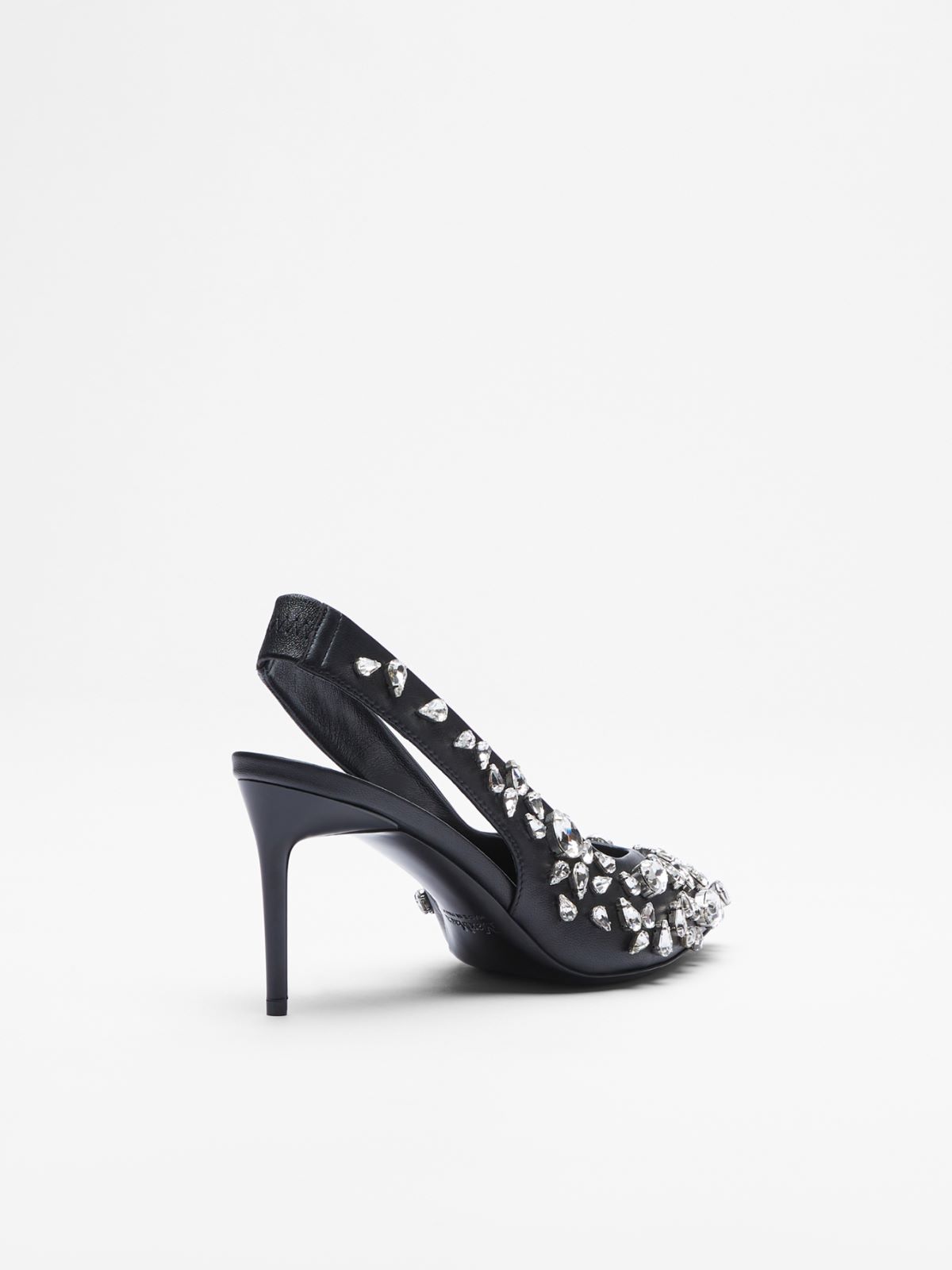 Nappa leather and crystal slingbacks - BLACK - Max Mara - 3