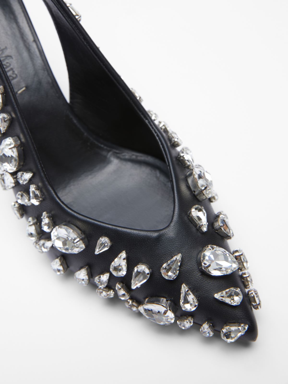 Nappa leather and crystal slingbacks - BLACK - Max Mara - 4