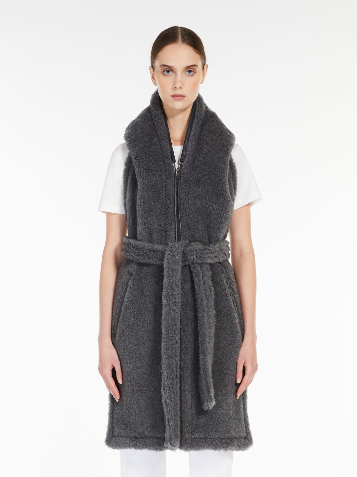 Stola in tessuto Teddy - GRIGIO SCURO - Max Mara - 2