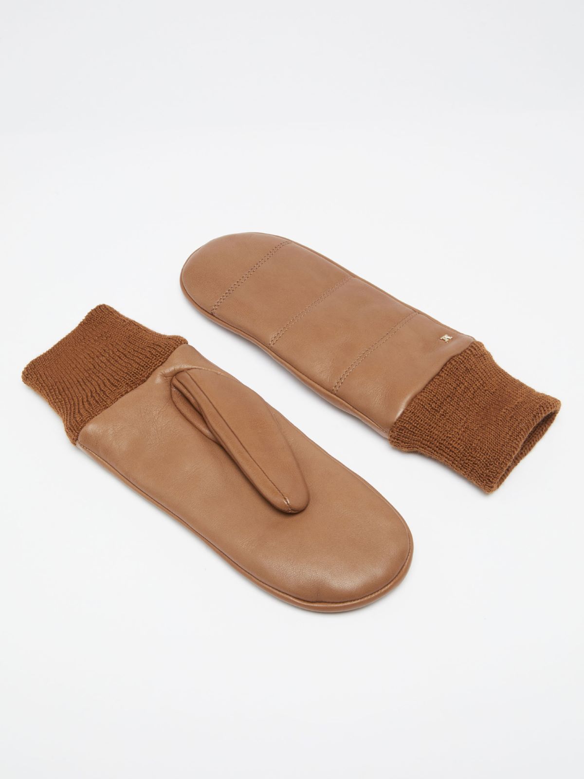 Nappa leather mittens - TOBACCO - Max Mara