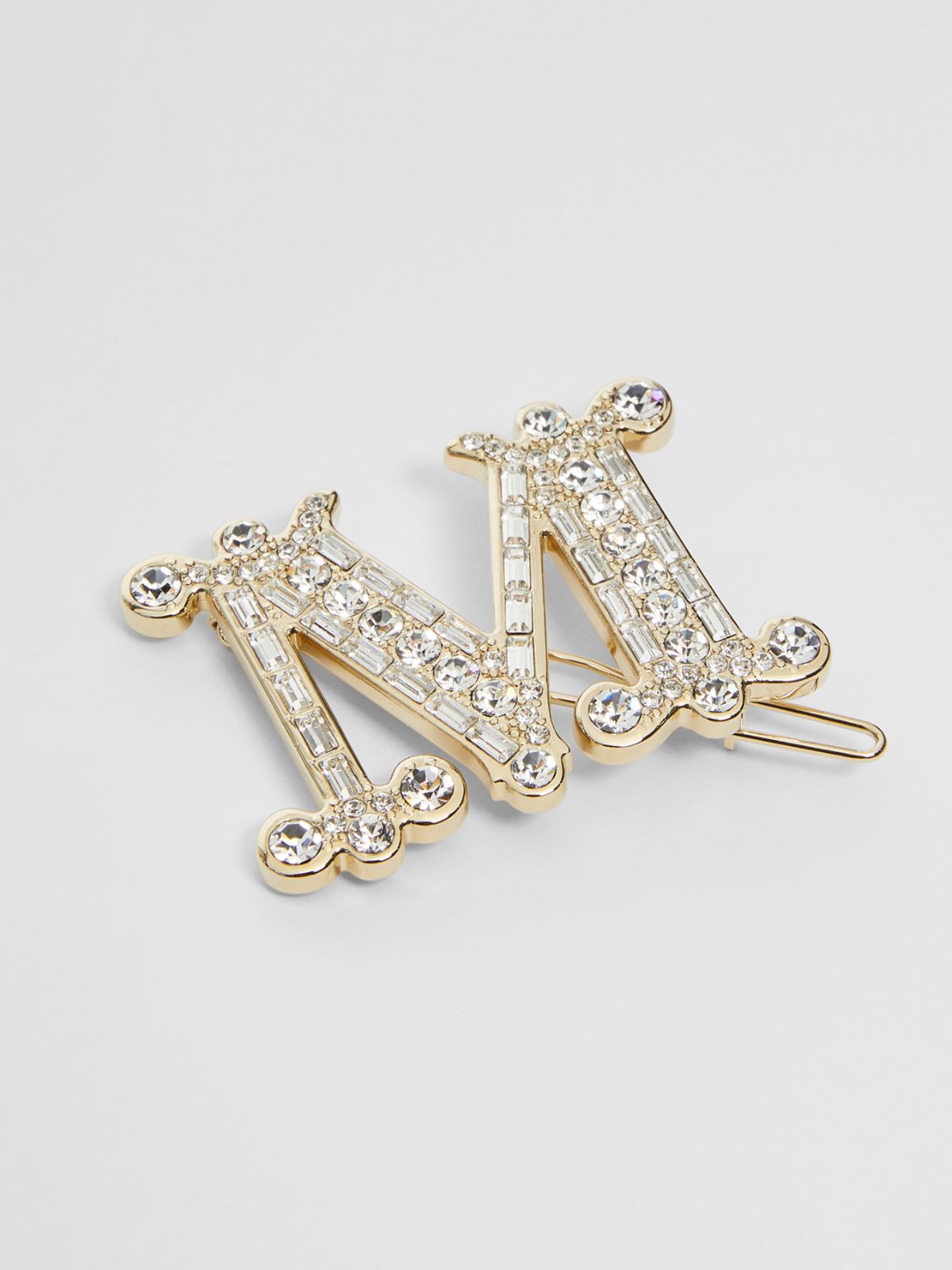 Monogram metal hair clip - CRYSTAL - Max Mara - 2